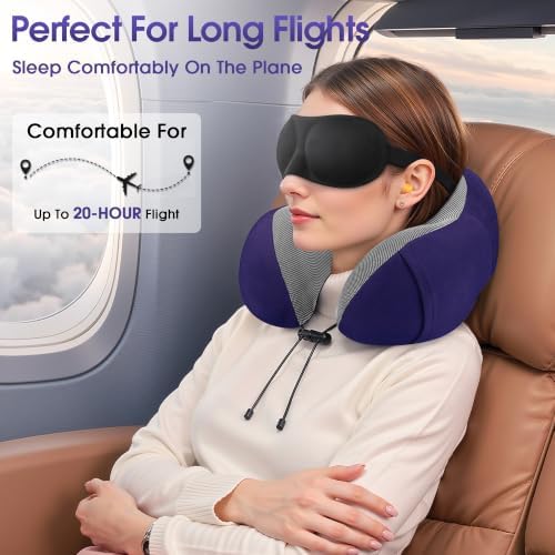 CloudBliss Neck Pillow for Airplanes, Memory Foam Travel Pillow - Image 4