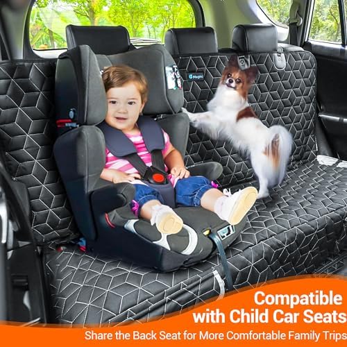 Meginc Dog Car Seat Cover-Waterproof Bench Back Seat Protector - Image 2