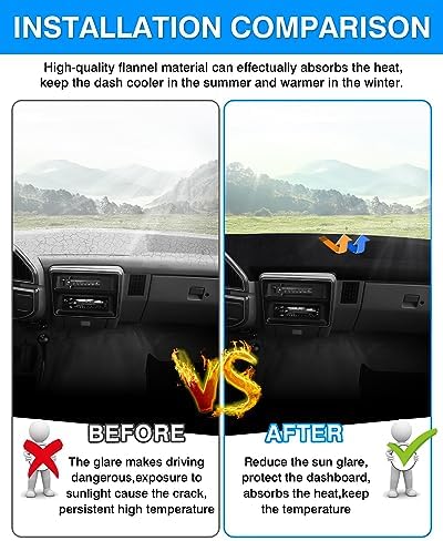 Autorder Dashboard Cover Mat for 1987 1988 1989 1990 1991 Ford F150 F250 F350 - Image 3