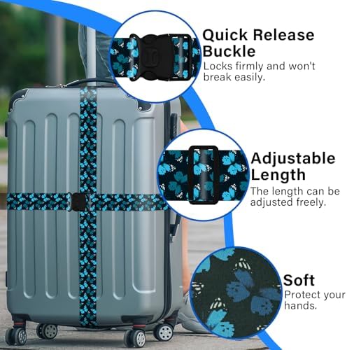 2 Pack Luggage Straps for Suitcases, Adjustable Travel Belt - Image 4