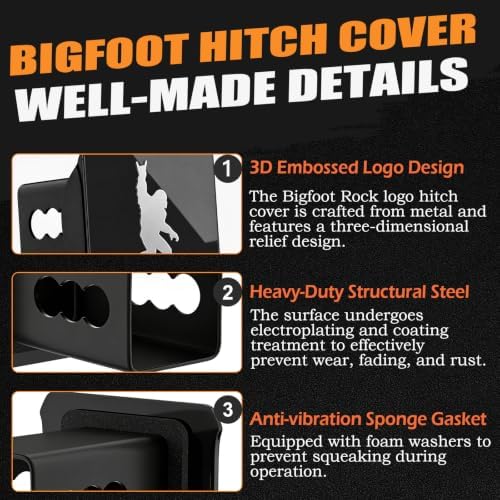 Bigfoot Rock Gesture Trailer Hitch Cover - Image 4