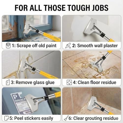Razor Blade Scraper 4-Inch Floor Scraper Built-in Screwdriver - Image 5