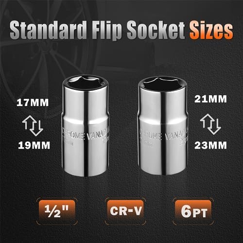 Extendable Lug Wrench with Flip Sockets - Image 5