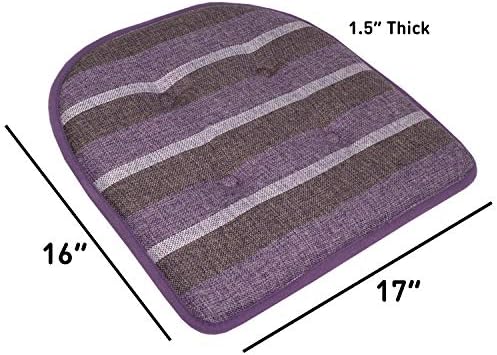 Sweet Home Collection Chair Cushion Memory Foam Pads Tufted Slip Non Skid - Image 4