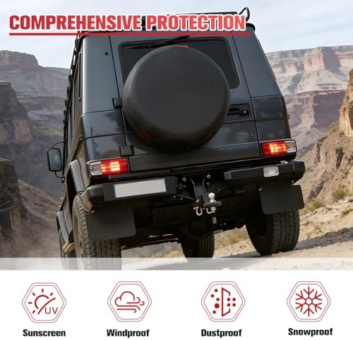 Car Spare Tire Cover, 17 Inch Leather Waterproof Dust-Proof Vehicle Spare Wheel - Image 4