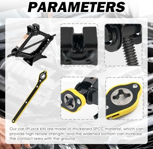 Heavy Duty Scissor Jack for Car, Portable Scissor Car Jack Kit - Image 5