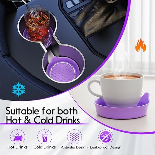 Amooca 4-Pack Car Cup Holder Coaster Bling Crystal Rhinestone Car Interior - Image 3