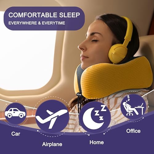 napfun Neck Pillow for Travel, Memory Foam Airplane Pillow - Image 6