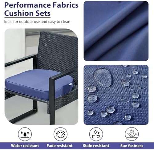 IPYNBAP Outdoor Chair Cushions Set of 4, Waterproof Outdoor Seat Cushions - Image 3