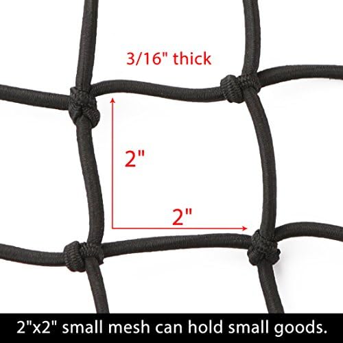 CZC AUTO 22"x38" Black Latex Bungee Cargo Net Strech to 44"x76" - Image 3