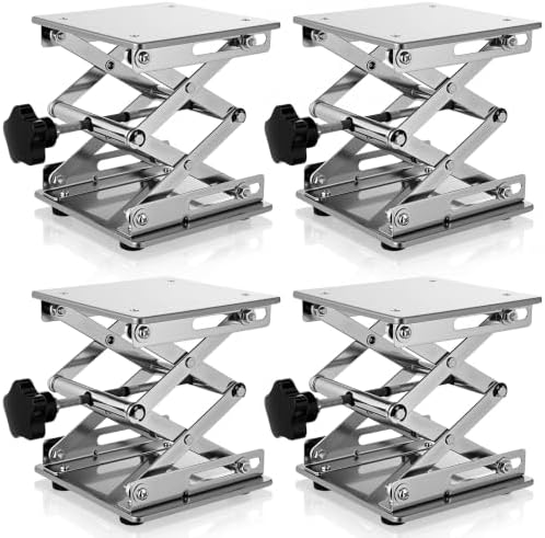 4 Pcs 6 x 6 Inches Laboratory Scissors Jack Lab Lift Platform by Unknown
