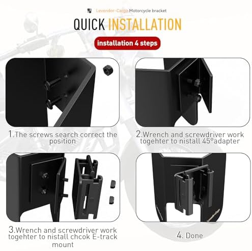 4 Pack E Track Wheel Chock, E Track Wheel Chock & Strap Kit, Motorcycle Trailer - Image 6