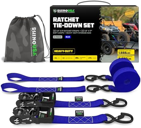 Rhino USA Heavy Duty Ratchet Tie Downs by RhinoUSAInc