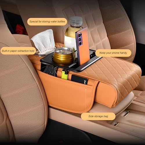 Zpana 4 in 1 Car Center Console Armrest Pillow, Memory Foam, Light Gray - Image 5