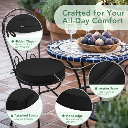Summsun Outdoor Bistro Chair Cushions Set of 2 - Image 4