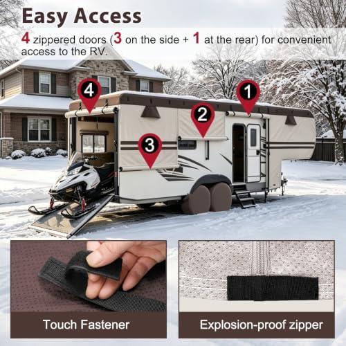 26-29ft 5th Wheel RV Cover, 9-Layer Waterproof Camper Cover - Image 4