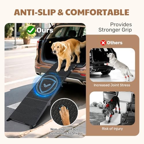 71" Extra Long Dog Ramp for Large Dogs, Heavy Duty Metal Frame Pet Ramp for - Image 7