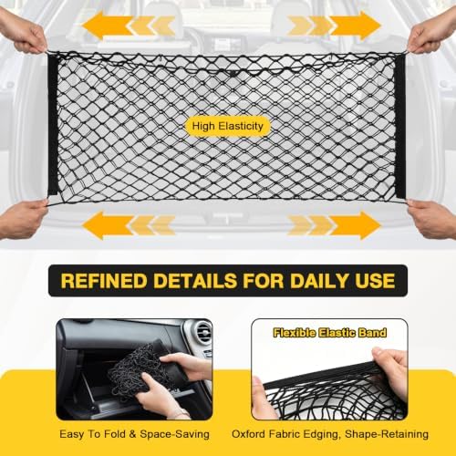 BFXM Cargo Net for SUV, 43.3"x15.7" Dual-Layer Nylon Trunk Net - Image 5