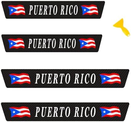 4 Pcs Puerto Rico Flag Door Sill Protector Stickers, Universal Size Door Entry by aesdloy
