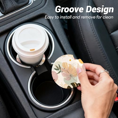 Car Cup Holder Ceramic Coasters 2 Pack, 2.56 in Anti Slip Absorbent Coaster - Image 7