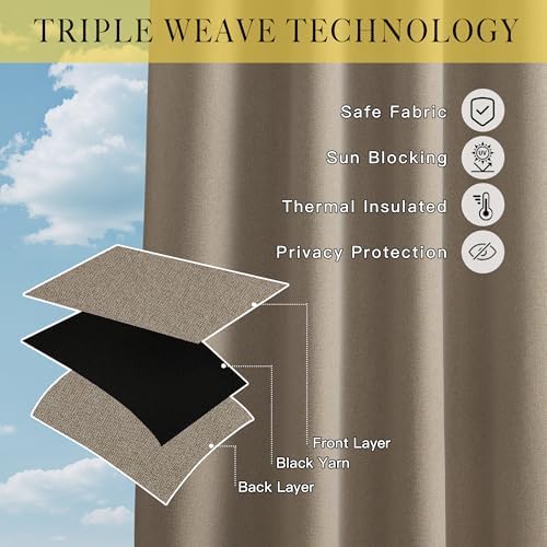 NICETOWN Outdoor Curtains for Patio Waterproof, Thermal Insulated Linen - Image 6