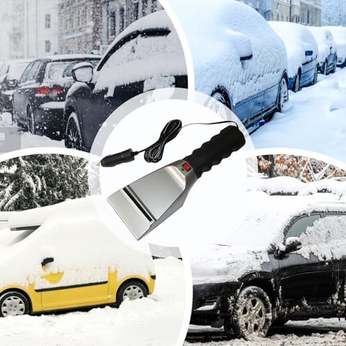 Heated Ice Scrapers for Car Windshield Ergonomic Anti-Slip Grip Squeegee - Image 5