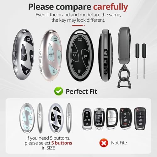 for Hyundai Key Fob Cover & Leather Keychain - Image 2