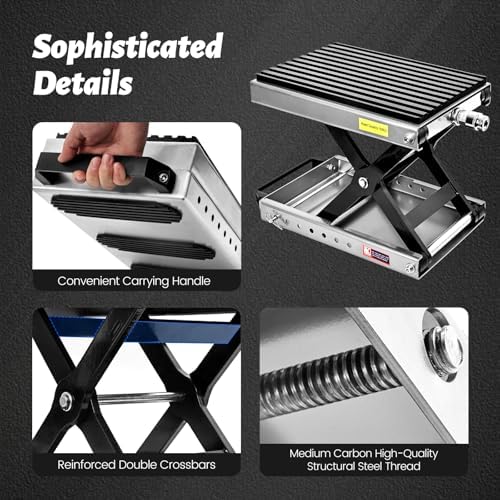 1500 LBS Motorcycle Jack, Thickened 0.48" Rubber Pad Motorcycle Stand Lift - Image 3
