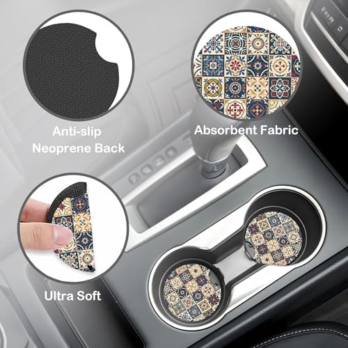 Ethnic Moroccan Floral Flower Steering Wheel Cover - Image 4