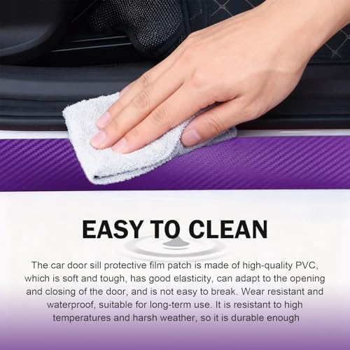 Car Door Sill Protectors, Carbon Fiber Auto Door Edge Guards Sticker, - Image 5