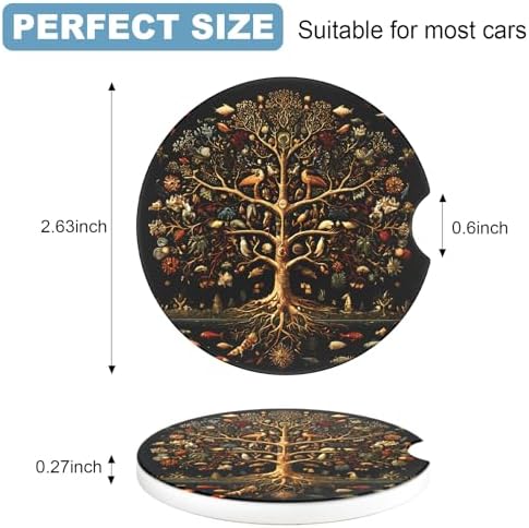 2 Pack Car Cup Holder Coaster, 2.63 inch Anti Slip Insert Absorbent Ceramic Car - Image 7