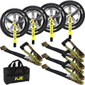 KJE 4 Pack Car Tie Down Straps for Trailers by KJE