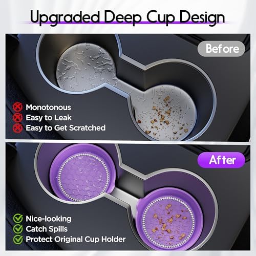 Amooca 4-Pack Car Cup Holder Coaster Bling Crystal Rhinestone Car Interior - Image 4
