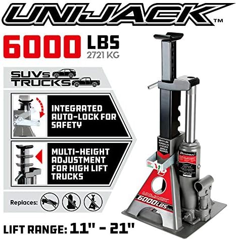 Powerbuilt 3 Ton, Bottle Jack and Jack Stands in One, 6000 Pound Capacity - Image 2