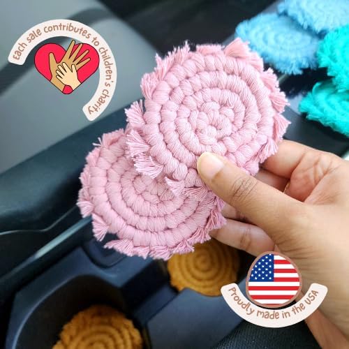 Cotton Car Coasters for Cup Holders, Drink Coaster Holder, Cute cupholder - Image 2
