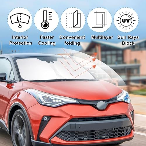 Windshield Sun Shade Sunshade for 2018-2023 Toyota CHR CH-R - Image 2