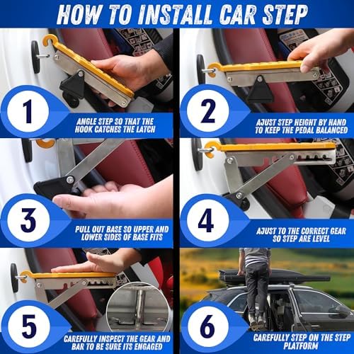 Car Door Step | Heavy Duty 500 LBS Max Load | Access Vehicle Roofs for - Image 4