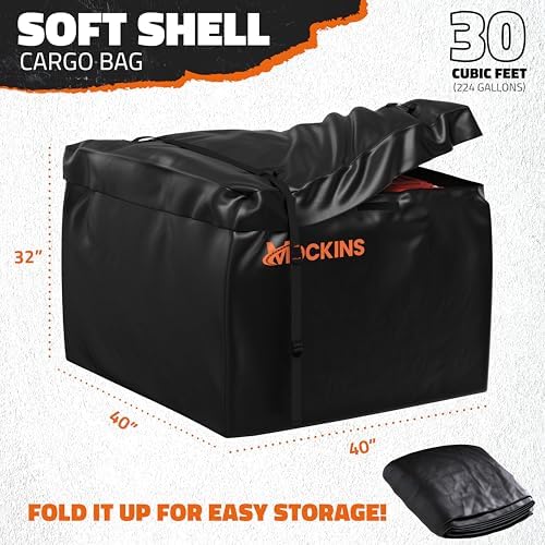 Mockins Square Trailer Hitch Cargo Carrier & 30 Cu Ft Waterproof Cargo Bag - Image 4