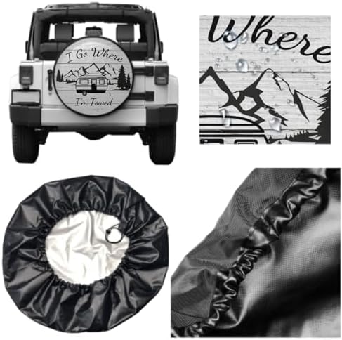 I Go Where I'm Towed Spare Tire Cover Waterproof Dust-Proof Universal 17 Inch - Image 4