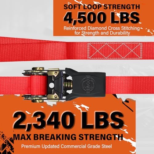 Haccoplanet Ratchet Tie Down Straps, 1 in x 16 ft - Image 4