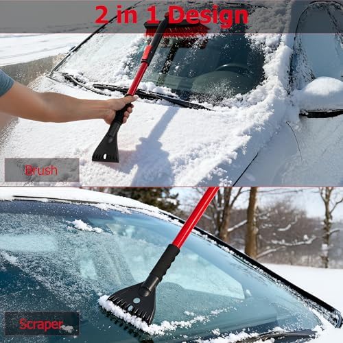 Gardenised 30-40" Extendable Aluminum Snow Brush & Ice Scraper 2-in-1 Winter - Image 3