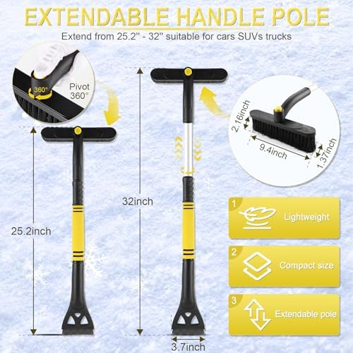 LivTee 32" Extendable Ice Scraper & Snow Brush - Image 3