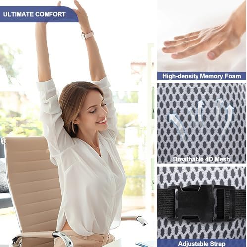 BYMECOST Lumbar Support Pillow for Car, Memory Foam Car Back Cushion - Image 5