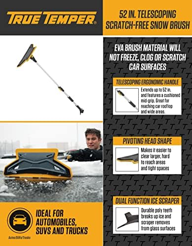 True Temper ABTT5212 Telescoping Scratch-Free Snow Brush - Image 5
