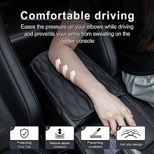 Amiss Car Center Console Cover, Upgraded Leather Car Armrest Cushion, Universal - Image 4