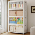 Stackable Storage Bins with Doors & Lids & Wheels by VNVTO