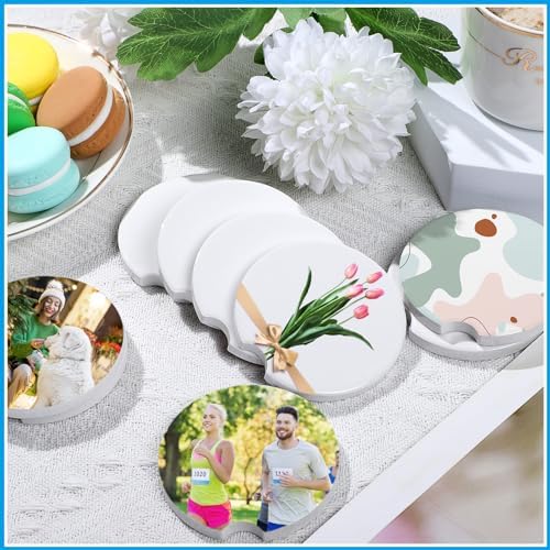 48 Pcs Sublimation Coasters Blanks, Ceramic Car Coasters, 2.6 Inch - Image 5