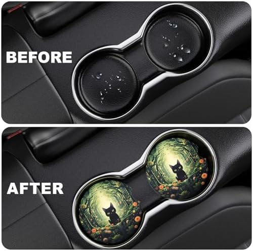 2 Pack Car Cup Holder Coaster, 2.63 inch Anti Slip Insert Absorbent Ceramic Car - Image 6