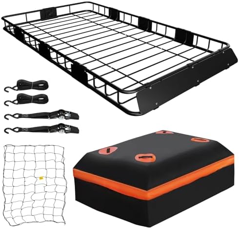 WEIZE 64" x 39" x 5" 200lb Heavy Duty Roof Rack Carrier Basket by WEIZE