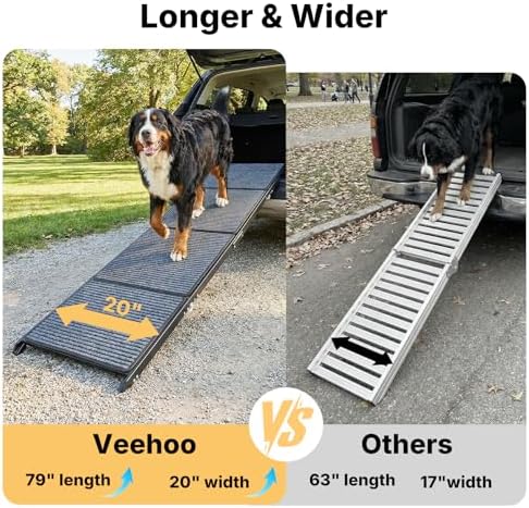Veehoo Foldable Dog Ramp for Car Truck SUV Extra Large Wide 79" L 20" W - Image 3